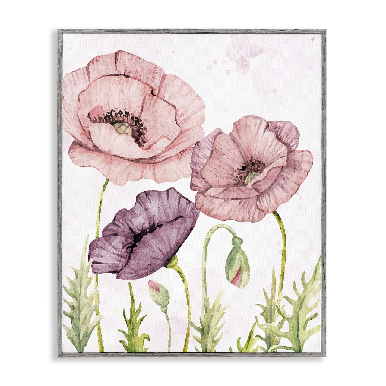 Stupell Industries Soft Pastel Poppy Garden Framed Giclee Wall Art Design by Kim Allen